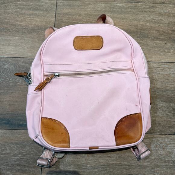 Jon Hart Coated full size Canvas Backpack Pink Leather - Picture 1 of 9